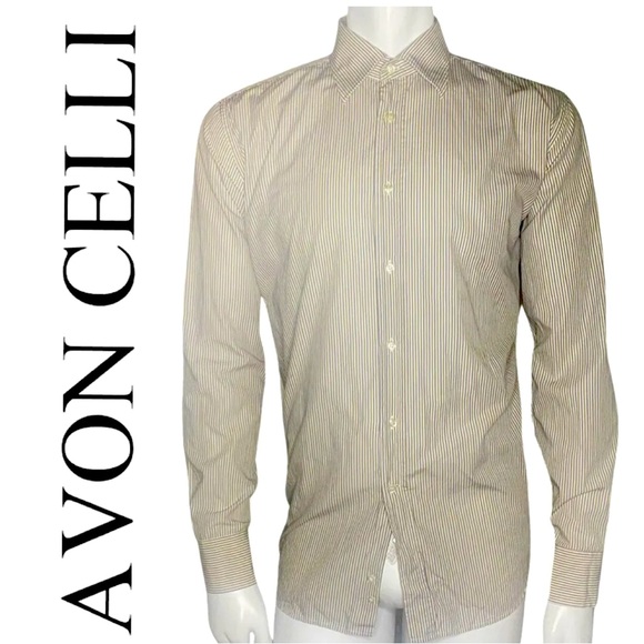 Avon Celli Luxury High End Fashion Men’s Oxford Button Down 16/41 Made in Italy - Picture 1 of 4